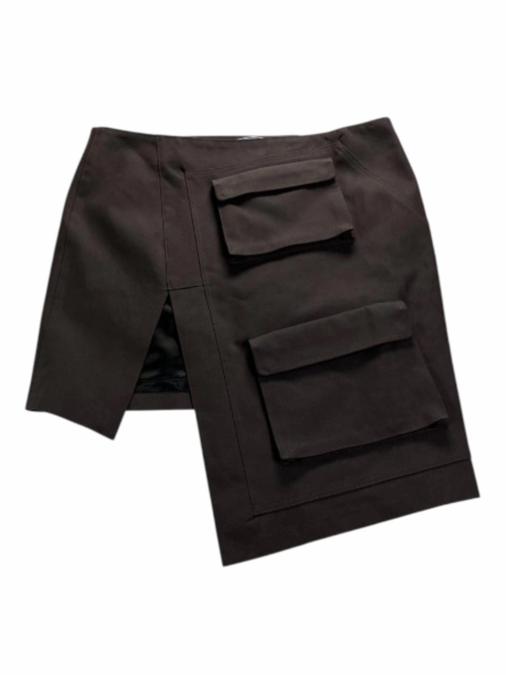 Womenโs Dark Gray Utility Pocket Mini Skirt OFF-WHITE